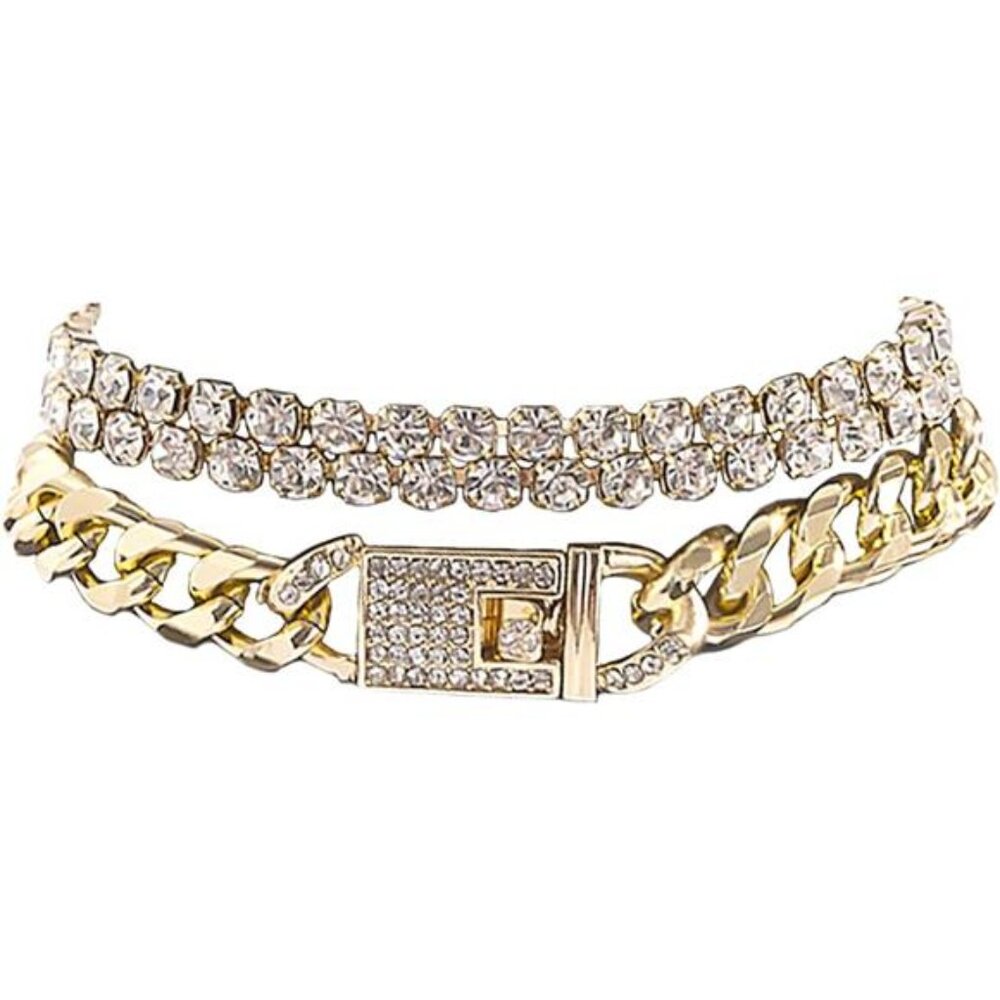 Bling Tennis Anklet Bracelet for Women Layered Link Chain Anklet Beach Shiny